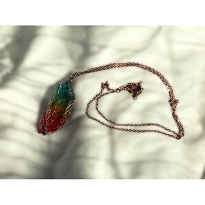 Vintage Inspired Rainbow Crystal Tree of Life Necklace